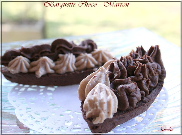 LA TABLE LORRAINE D'AMELIE: BARQUETTES « CHOCO-MARRONS »EN TROMPE L’ŒIL