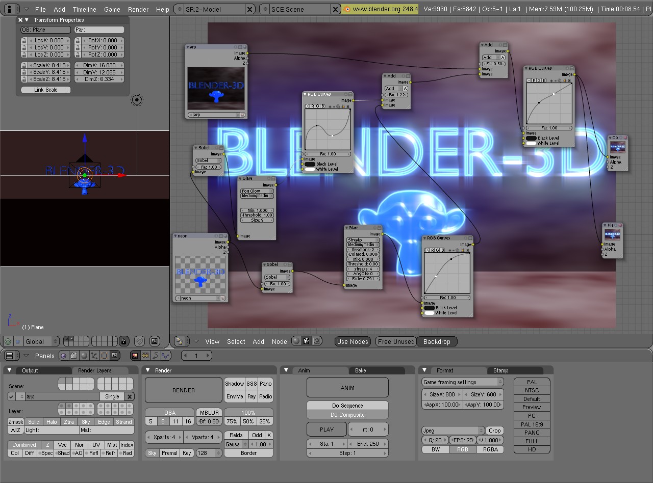 TexturesMaterials Effet néon avec les Composites Nodes