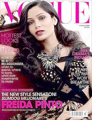 Planet Bollywood: Freida Pinto Vogue Magazine India March 2009 Pictures