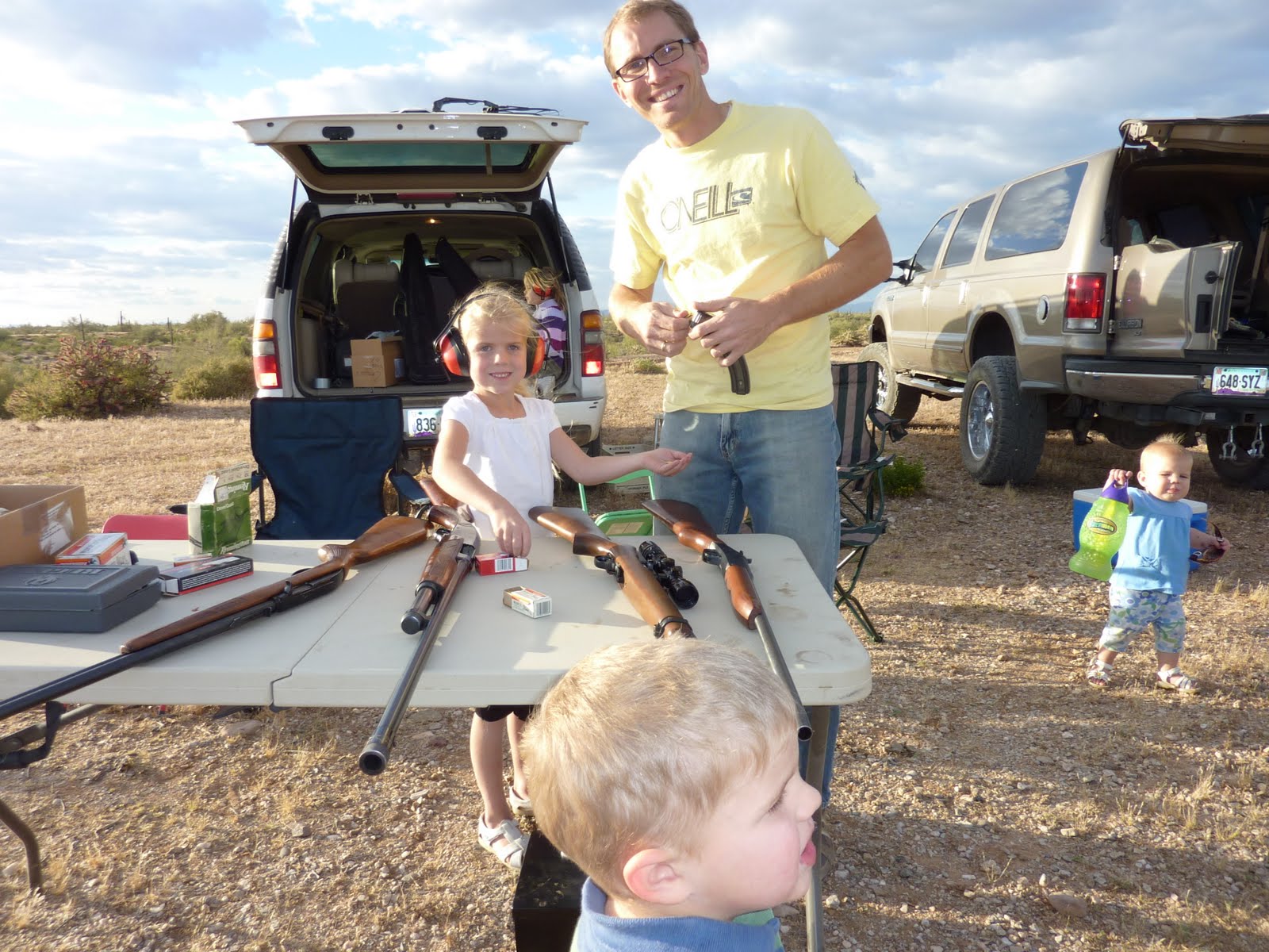 The Buyack's Adventures Shooting guns in the Desert