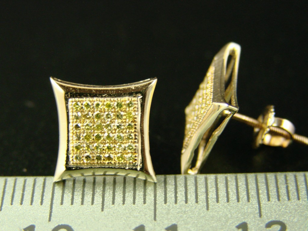 new_york_jewels MENS/LADIES CANARY ON YELLOW 8 MM DIAMOND STUD EARRINGS