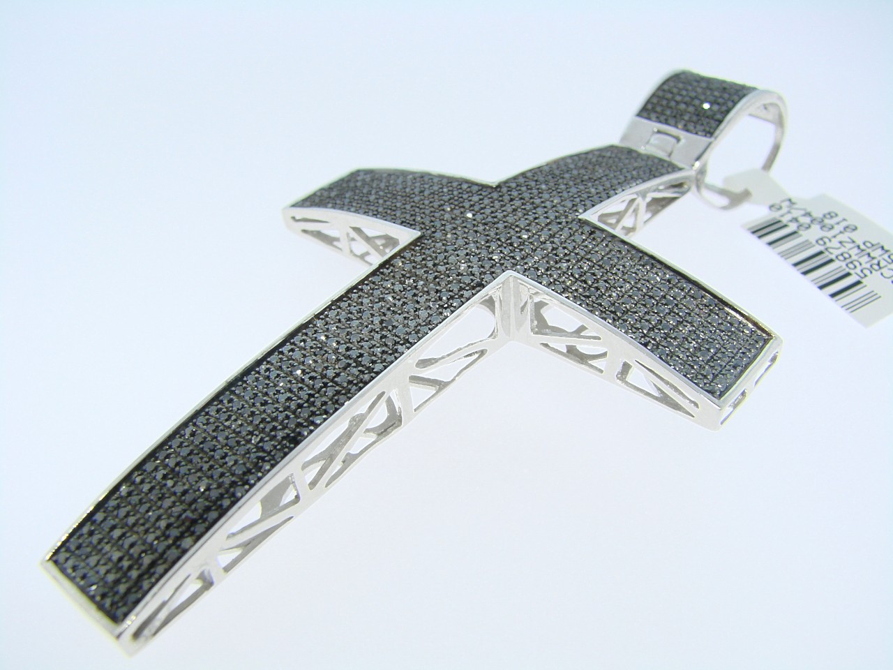 mens black diamond cross necklace
