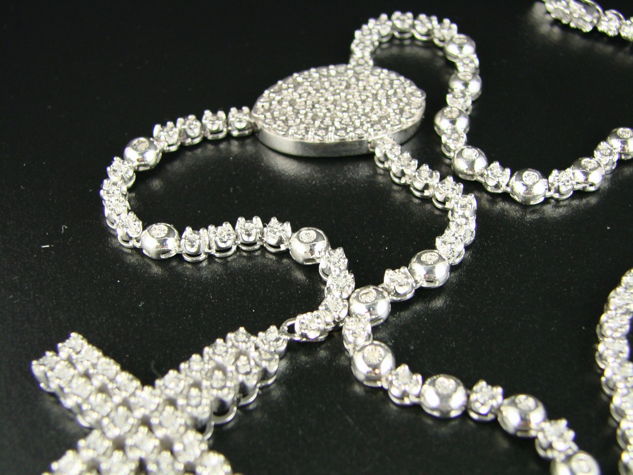 new_york_jewels MENS WHITE GOLD FINISH ROSARY DIAMOND CHAIN NECKLACE 4C