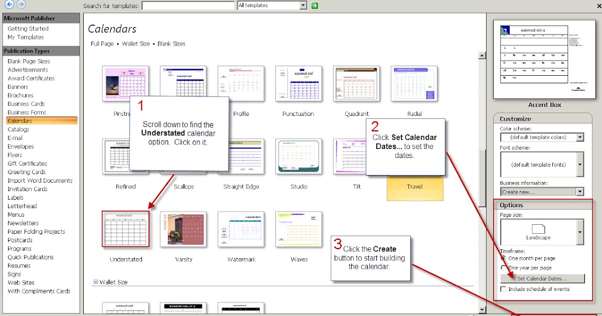Tech Tip-Creating a Calendar