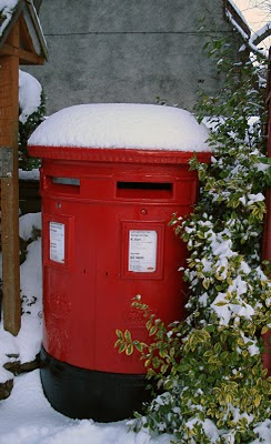 snowy post box