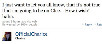 charice tweet snapshot about glee issue