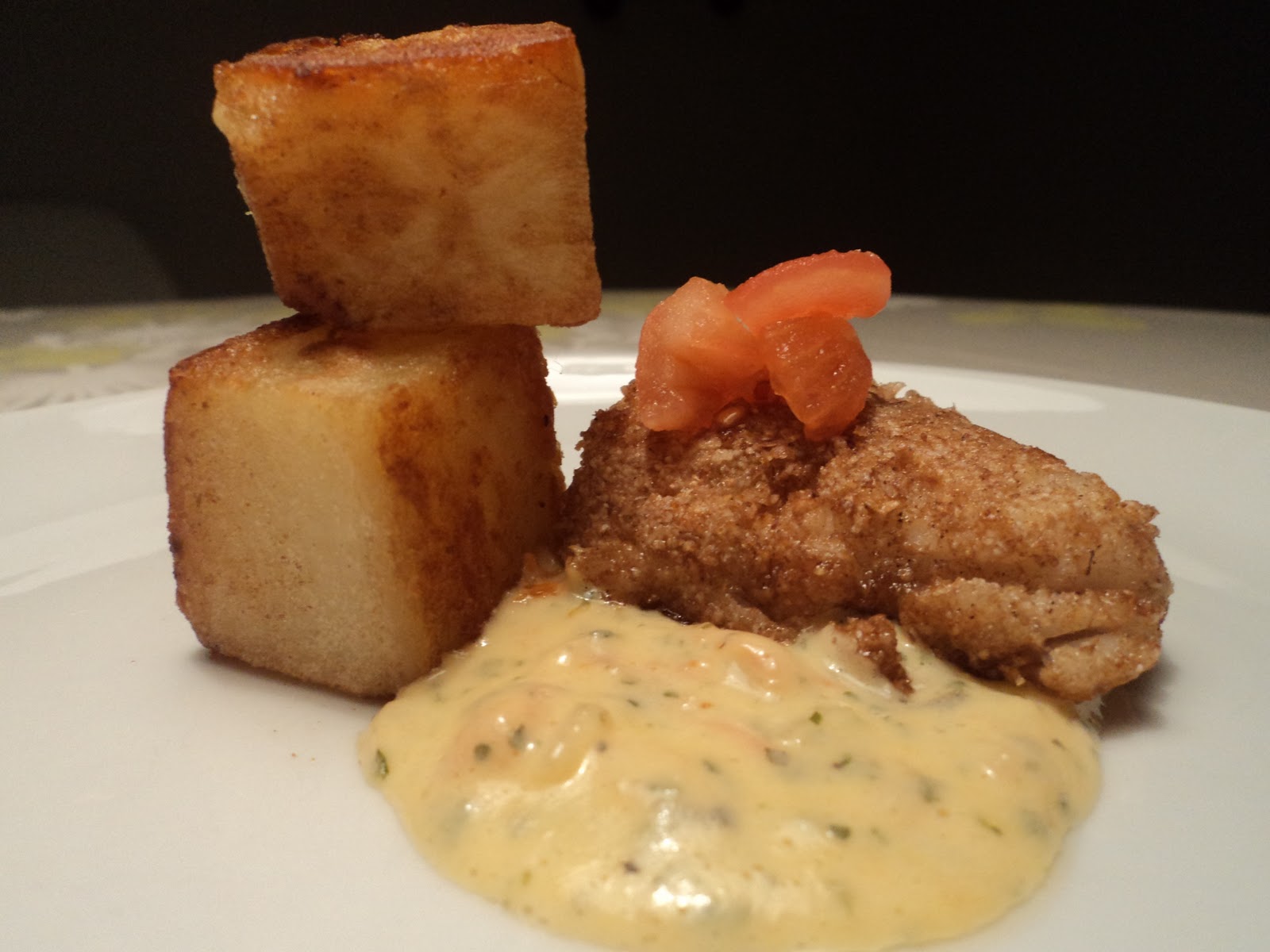 Det lille køkken Meunierstegt torsk med sauce fraiche og bouillon