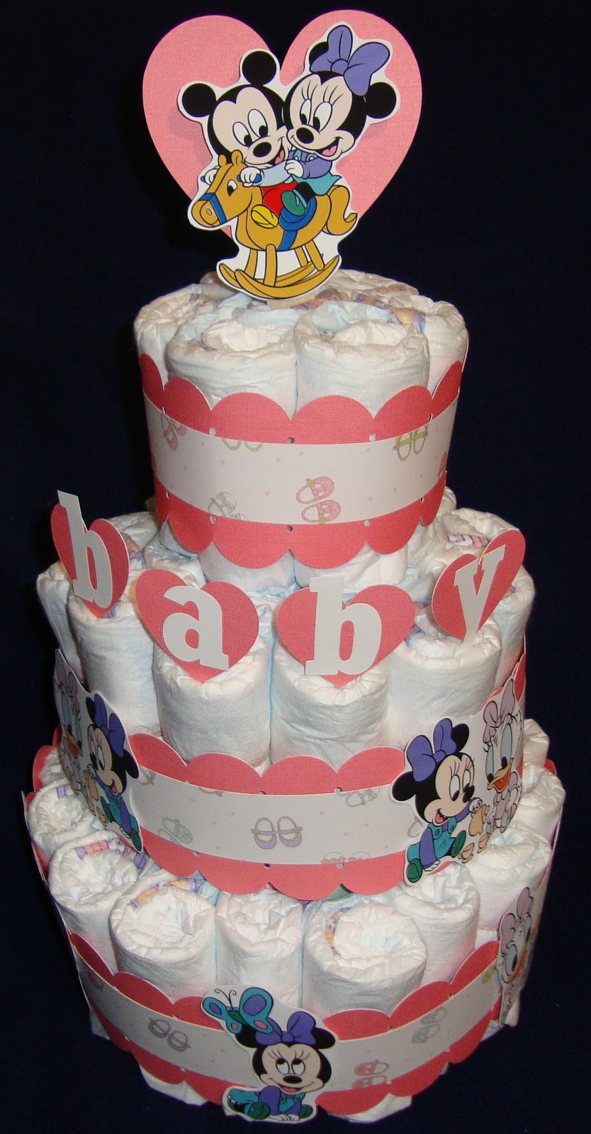 Glora's Crafts: Disney Diaper Cake with an Action Wobble