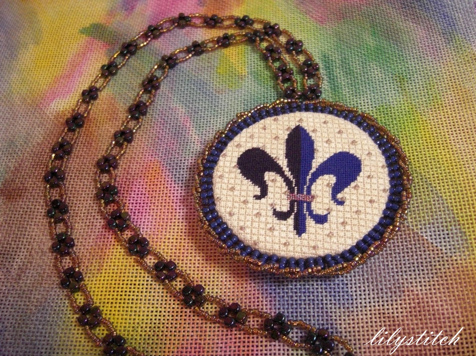 LilyStitch Needlepoint & Beading Fleur Finished