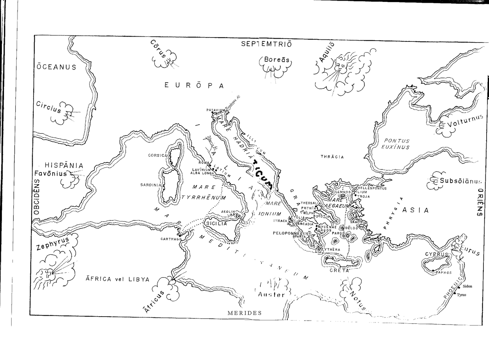Map of the Mediterranean