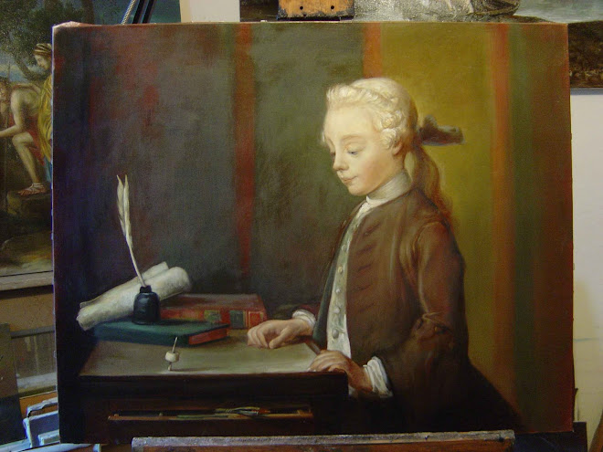 Portrait d 'enfant au toton , d'après Fragonard