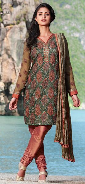 crepe silk churidar material