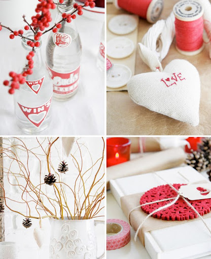 Red winter wedding centerpieces
