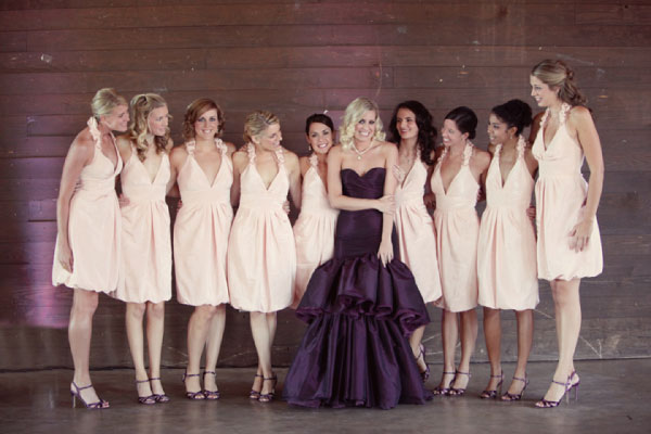 aubergine purple trumpet style wedding gown via Simply Bloom Photography