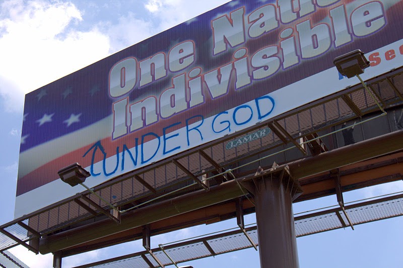 Mike Huckabee on the Vandalized Atheist Billboard
