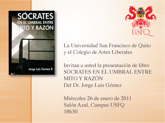 Presentación de libro "Sócrates en el Umbral Entre Mito y Razón"