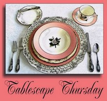 Tablescape Thurs. – Roses and Silver