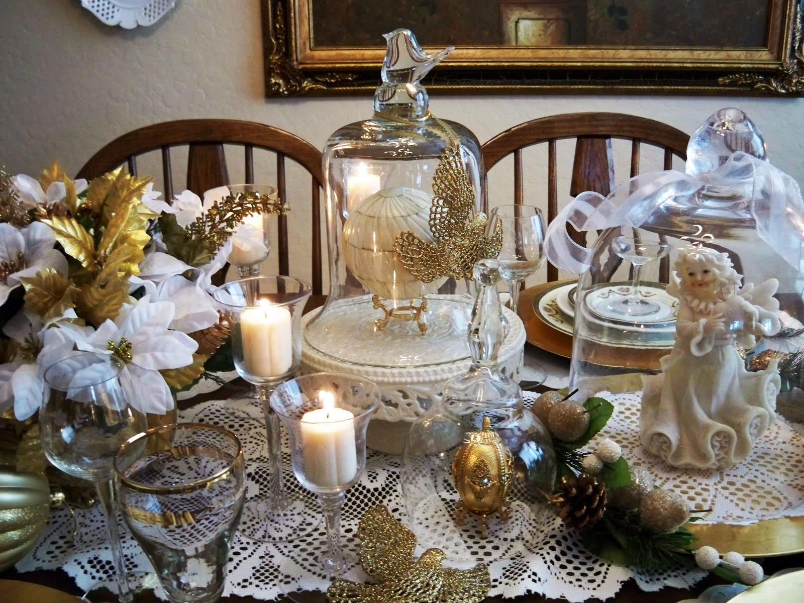 using cloches in a tablescape