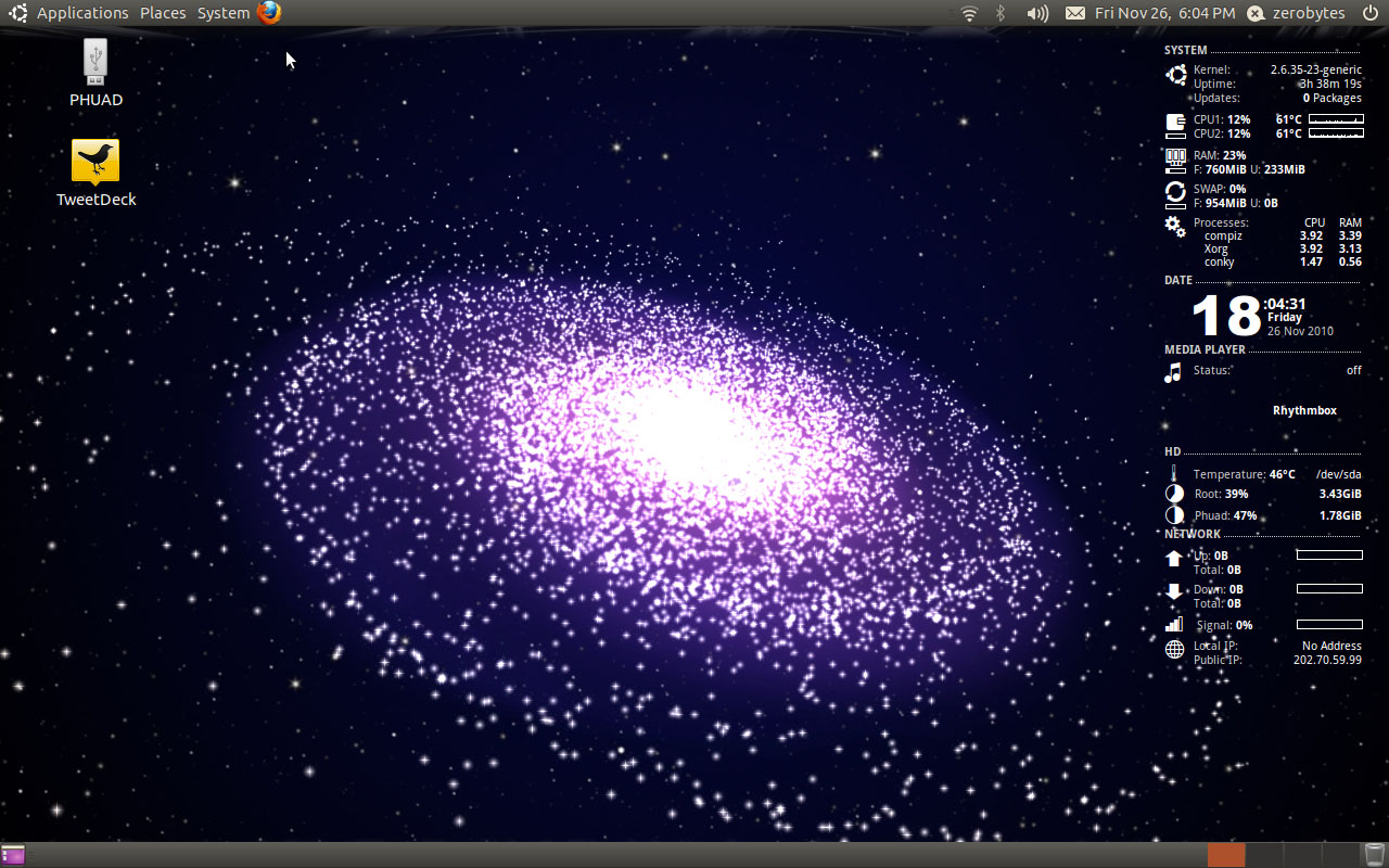 Install Animasi  Galaxy Live Wallpaper Desktop Ubuntu 10 10 
