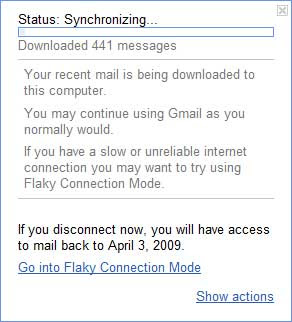 Synchronizing Gmail Offline
