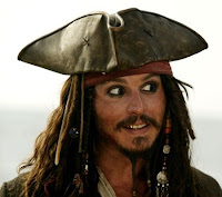 Johnny Depp as Pirate Captain Jack Sparrow in Pirates of the Caribbean 4