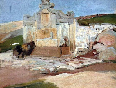 Fuente del Pradillo (Avila) Fuente del Pradillo, Paisaje de Avila, Joaquín Sorolla y Bastida, Joaquín Sorolla, Paisajes de Joaquín Sorolla, Impresionismo Valenciano, Joaquín Sorolla Bastida