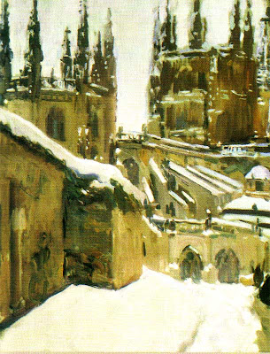 Catedral de Burgos nevada Catedral de Burgos nevada, Burgos en invierno, Joaquín Sorolla y Bastida, Joaquín Sorolla, Paisajes de Joaquín Sorolla, Impresionismo Valenciano, Joaquín Sorolla Bastida