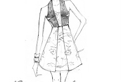 Gambar Desain Sketsa Baju Dress Pendek