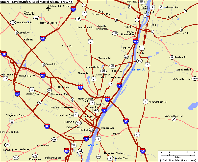 Road Map Of Albany Ny 