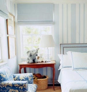 blue stripes bedroom