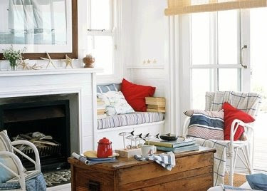 nautical red pillows