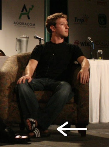 mark zuckerberg adidas flip flops