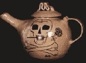 color photograph of a Malice Domestic Agatha Award teapot