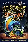 A color photo of the front cover of ‘The Spooky Tire’ by Jon Scieszka.
