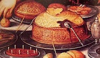 color photo of a standing pie detail from 'Lazarus and Dives' (1603) by Frans Franken