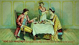color photo of detail from a None Such Victorian trade card advertisement