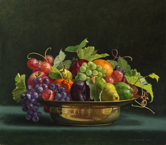 [Copy of Fruitbowl with Grapeleaves  14 x 16 inchesweb.jpg]