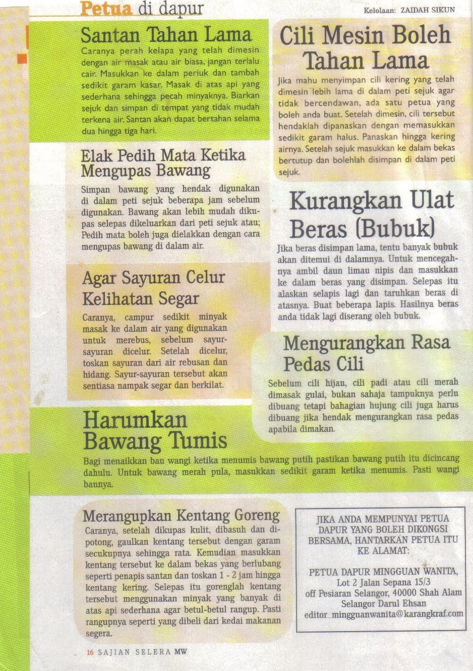 Petua Di Dapur Desainrumahid Petua Di Dapur Rencah Kehinku Julai 2010