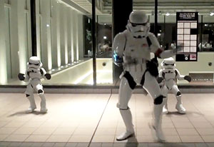 stormtrooper singing in the rain