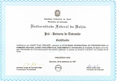 Certificado Etnocenologia