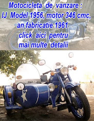 Vand motocicleta  cu  atas, IJ Model 1956, motor 346 cmc, an fabricatie 1961