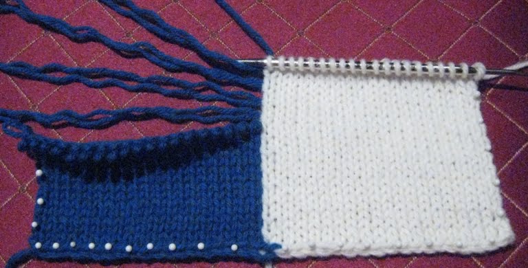 Me thinking I could do this intarsia thing without yarn bobbins
