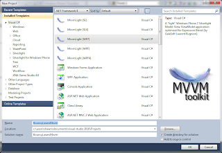 Creating a new MvvmLight (WP7) solution