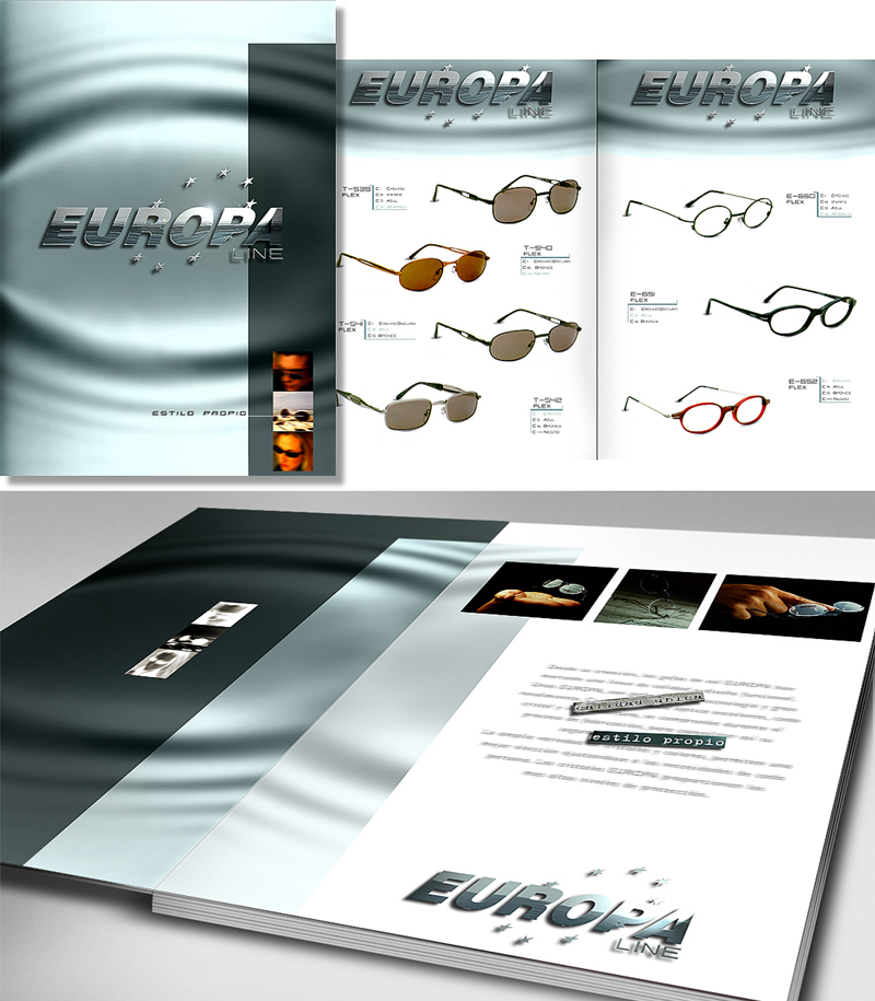 Europa Line Glasses Catalog Design by Somerset Harris