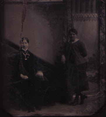 Two Women, Thin and Fat - Tintype