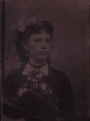 Toothy Gal with a Bow in Her Hair - Tintype