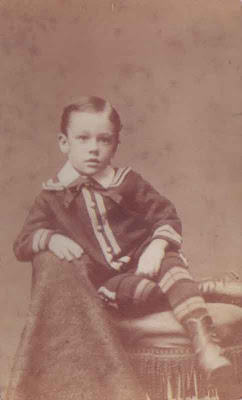 Little Boy with Bow Tie and Striped Pants - CDV