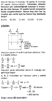 ÖSS&KPSS&DGS&ALES HAZIRLIK MATEMATİK SORU ÇÖZÜMLERİ: Havuz Problemi ...