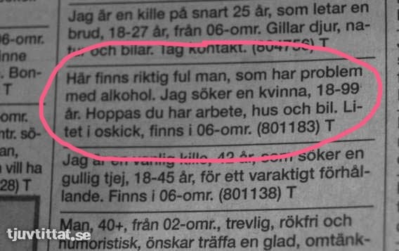 Gratis kontaktannonser för seniorer