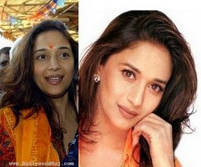 Celebrity Before And After Makeup. Bollywood celebs before